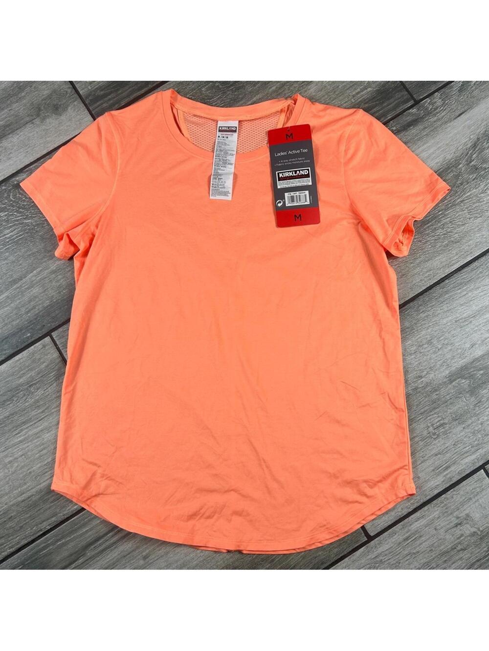 Kirkland Signature Women’s Orange Active Tee Shirt Size Medium NWT Athletic Top